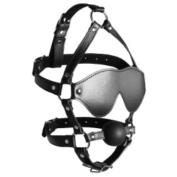 Ouch! Xtreme Bâillon Muselière avec Boule et Masque Gag Xtreme Noir